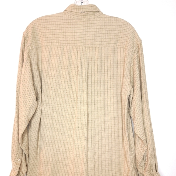 Men's Casual Button-Down Shirts - Beige and Brown - Picture 15 of 16
